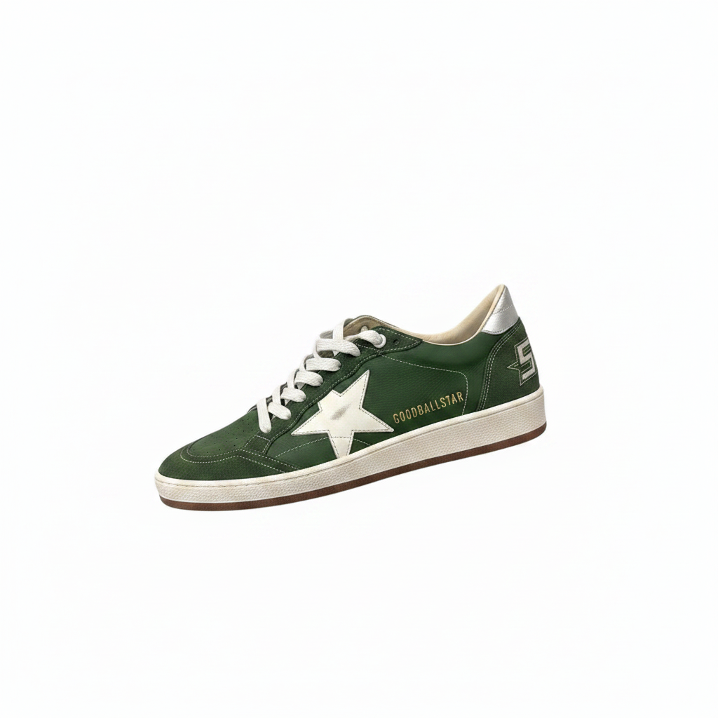 Tenis Golden Goose Ball Star Verde - Fondo blanco