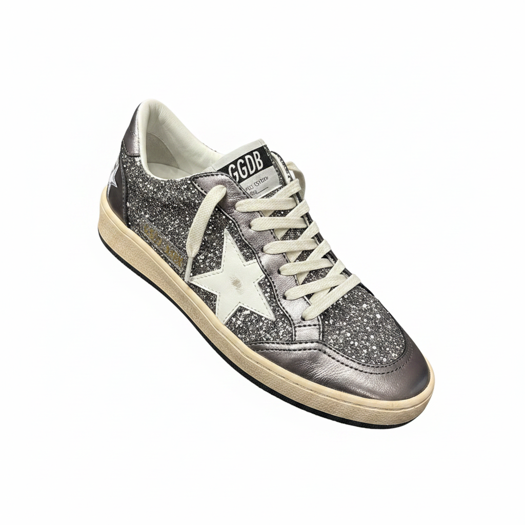 Tenis Golden Goose Ball Star Glitter - Fondo blanco
